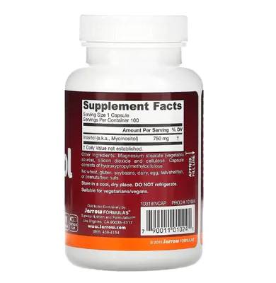 Inositol, 750 mg, 100 Cápsulas, Jarrow Formulas