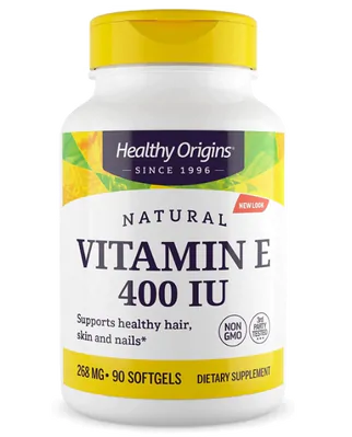 Vitamina E Com Tocoferóis, 400UI, 90 Cápsulas, Healthy Origins