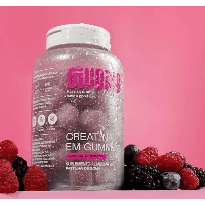 Creatina, 60 Gomas Sabor Frutas Vermelhas, Guday