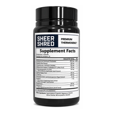 Sheer Shred Thermogenic, Energia, Definição e Performance Física, 90 Cápsulas, Sheer Strength