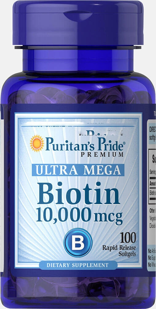 Biotina, 10.000mcg, Ultra mega, 100 Cápsulas, Puritan's Pride