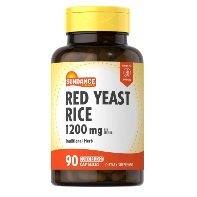 Red Yeast Rice 1200mg, Arroz de Levedura Vermelho, 90 Cápsulas, Sundance