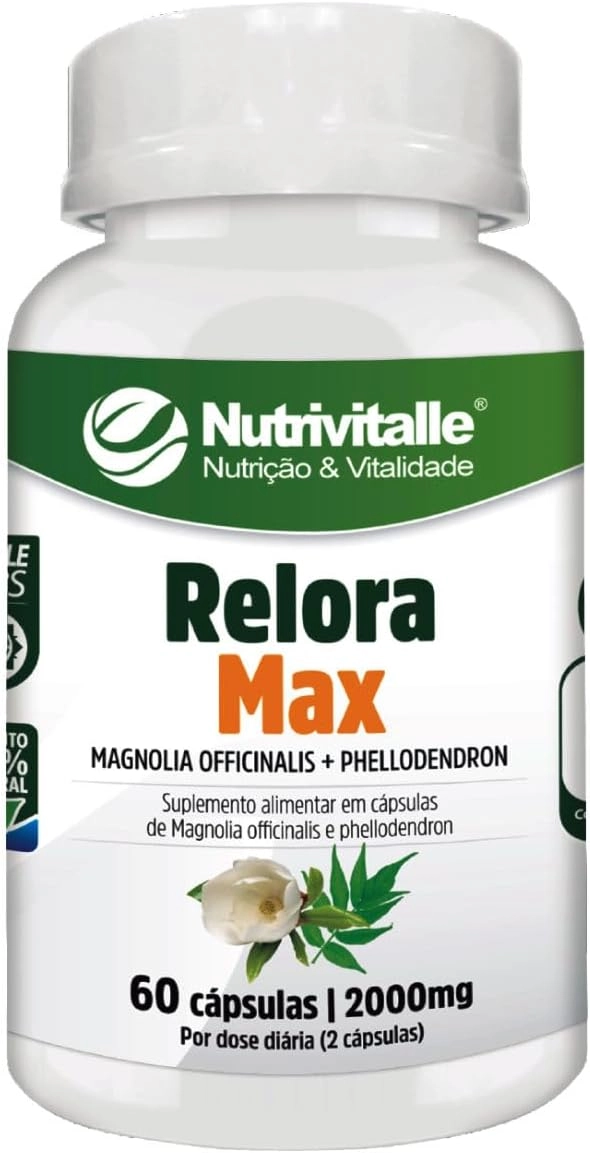 Relora Max, Magnólia e Phellodendron, 2000mg, 60 Cápsulas, Nutrivitalle
