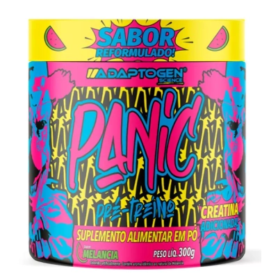 Pré-Treino Panic com Creatina, 300g Sabores, Adaptogen