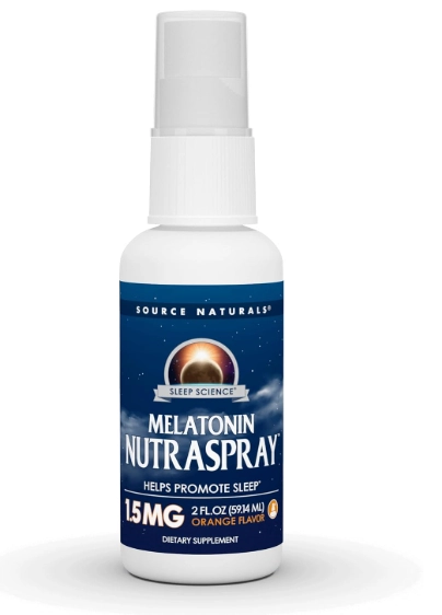 Melatonina NutraSpray  1.5mg, Sabor Laranja, 59.14ml, Source Naturals