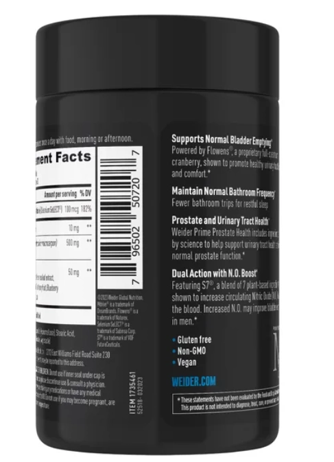Saúde da Próstata, Prostate Healt, 120 Cápsulas, Weider Prime