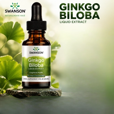 Ginkgo Biloba, Concentração, Memória e Bem-Estar Cognitivo, 29ml, Swanson