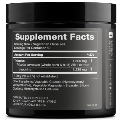 Tribulus Ultra concentrado 1300mg, Cápsulas Opções, Toniiq