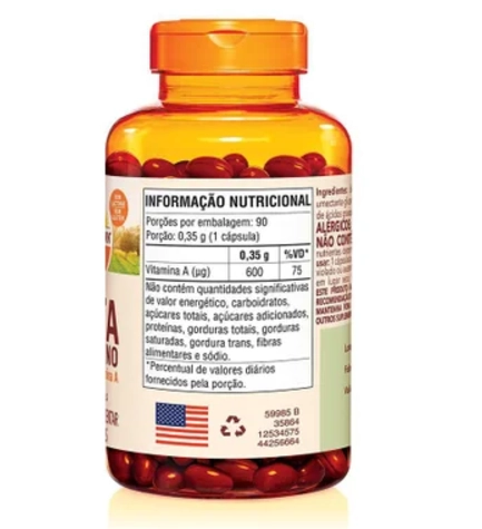 Beta Caroteno (Vitamina A), 2000 UI, 90 Cápsulas, Sundown