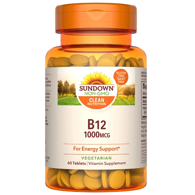 Vitamina B12, 1000mcg, 60 Comprimidos, Sundown