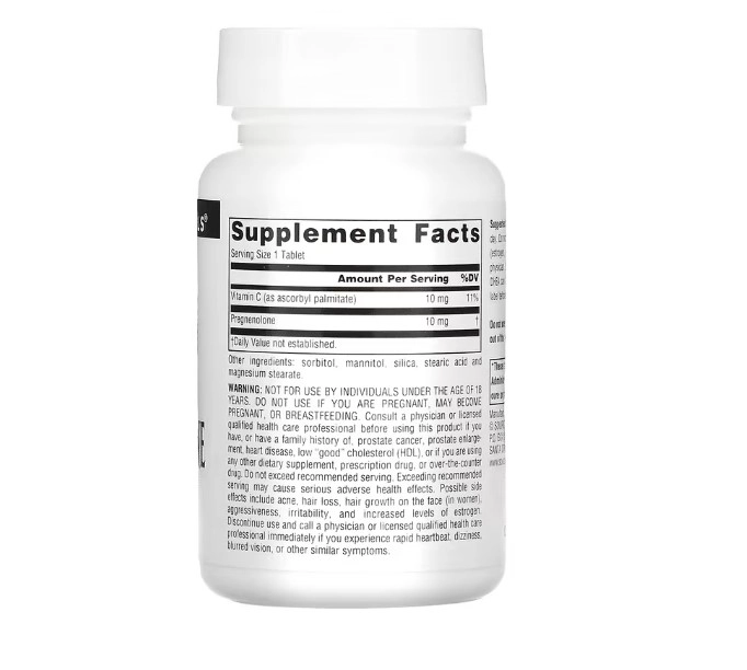 Pregnenolona, 10 mg, 120 tablete, Source Naturals