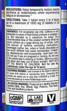 Cafeína, 200mg, 100 Comprimidos, Allmax Nutrition