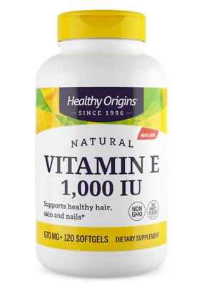 Vitamina E 1000UI, 120 Softgels, Healthy Origins