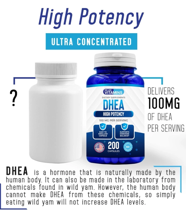 DHEA 100mg, 200 cápsulas, We Like Vitamins
