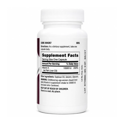 Vitamina A 10.000 UI, Visão, Imunidade e Pele Saudável, 100 Softgels, GNC