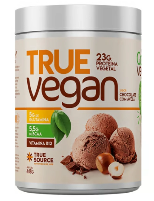 Proteína Vegana, True Vegan, Sabor Chocolate com Avelã, 418g, True Source