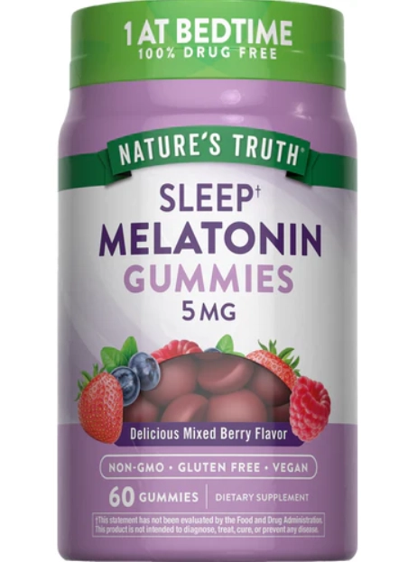 Melatonina 5mg, 60 gomas Sabor frutas Vermelhas, Nature's Truth