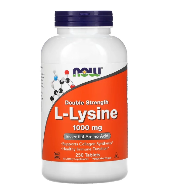 L-lisina, 1.000mg, 250 Comprimidos, Now