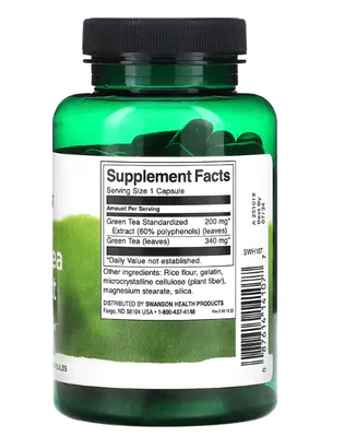 Green Tea, Extrato de Chá Verde, 120 Cápsulas, Swanson