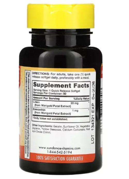 Broad Spectrum Eye Health com Luteina, 50 cápsulas, Sundance