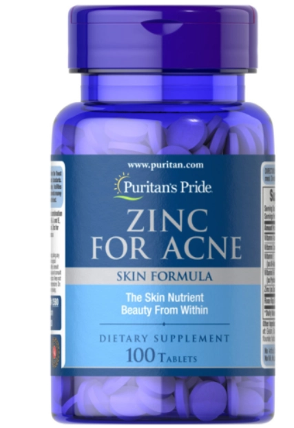 Zinco para Acne, 100 comprimidos, Puritan's Pride