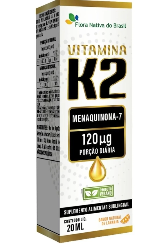 Vitamina K2, 120mcg, 20ml, Flora Nativa