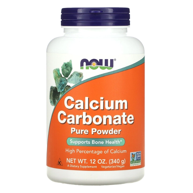 Carbonato de Cálcio Puro em Pó, 600mg, 340g, Now