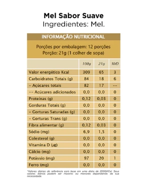 Mel Puro Sabor Suave, 550g, Apis Nativa