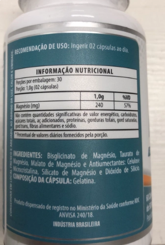 Tri Magnésio, Taurato, Malato e Bisglicinato, 60 Cápsulas, Flora Nativa