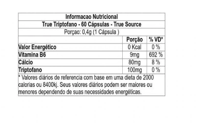 True Triptofano, 60 Cápsulas, True Source