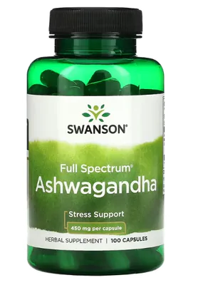 Ashwagandha, 450 g, 100 Cápsulas, Swanson