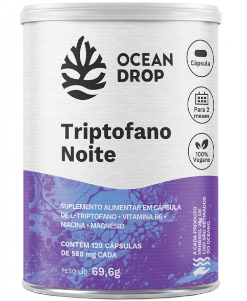 Triptofano com Magnésio, Vitamina B6 e Niacina, Cápsulas, Ocean Drop