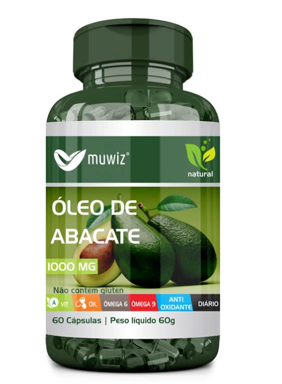 Óleo de Abacate, 1000mg, 60 Cápsulas, Muwiz 