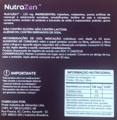 NutraZen, Sono Saudável e Restaurador, 30 Filmes Orodispersíveis Sabor Maracujá, Nutra-C