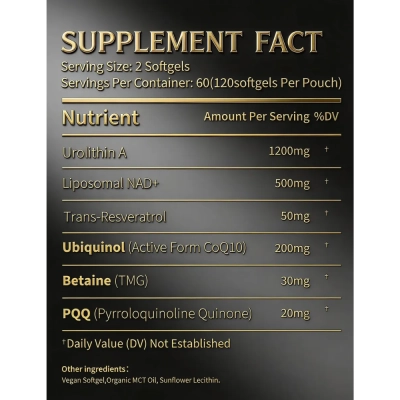 Urolitina A 6 em 1, 2000mg, 120 Cápsulas, GulpGrove