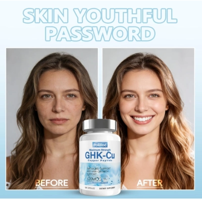 GHK-CU 120mcg, Peptídeo de Cobre, 120 Cápsulas, PollRod