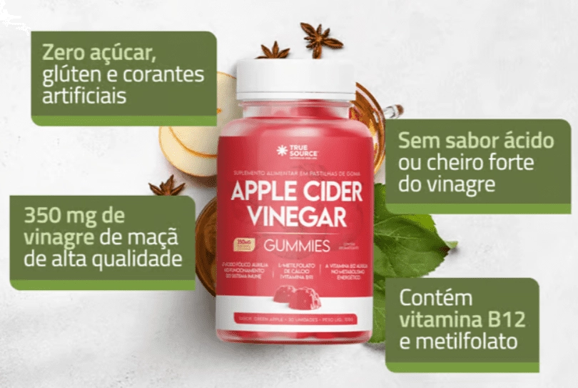 True Apple Cider Vinegar, 30 Gomas, True Source
