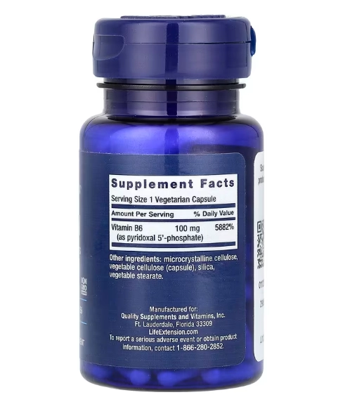 Piridoxal 5-Fosfato, 100mg, 60 Cápsulas, Life Extension