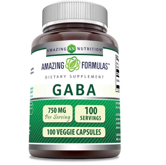 GABA 750mg, 100 Cápsulas, Amazing Formulas