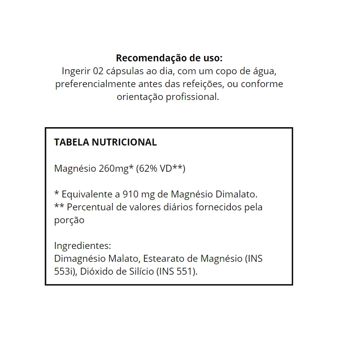 Magnésio Dimalato, 500mg, 60 Cápsulas, Flora Nativa