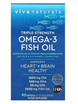Ômega 3, 2500mg, Com ácidos Graxos Reesterificados, 90 cápsulas, Viva Naturals