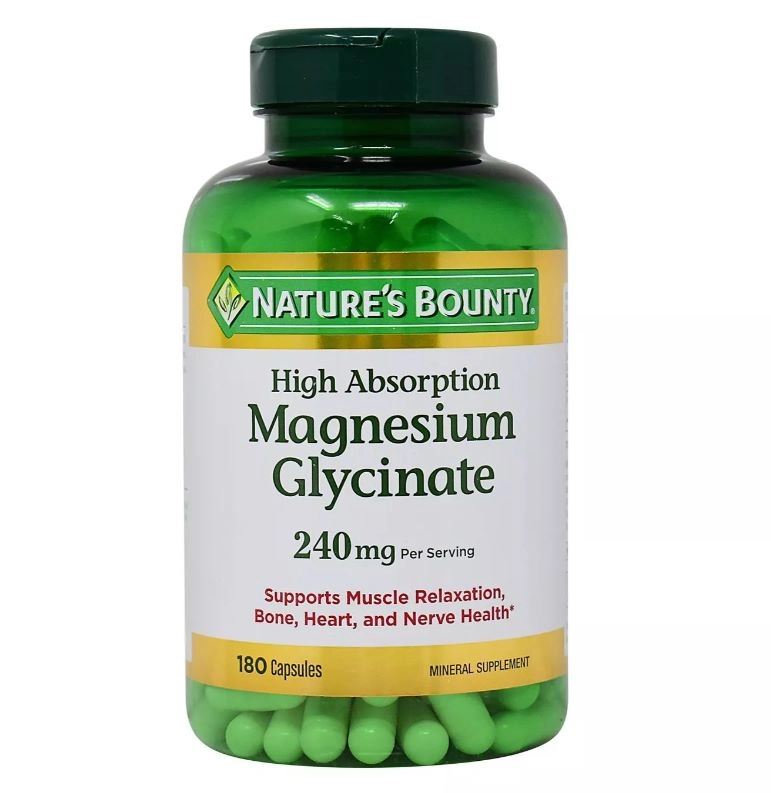 Glicinato de Magnésio, 240mg, 180 Cápsulas, Nature's Bounty