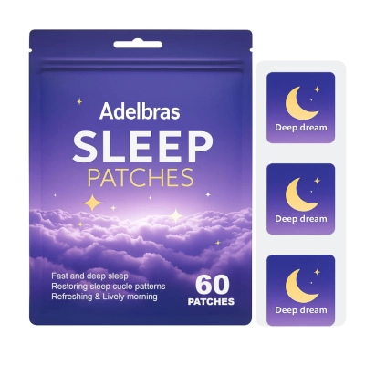 Sleep Patches, Sono Reparador sem Cápsulas, Praticidade e Relaxamento Noturno, 60 Adesivos, Adelbras