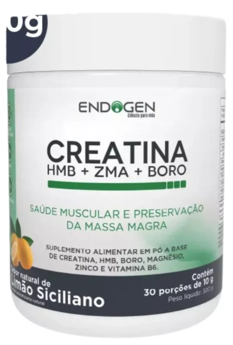 Creatina com HMB + ZNA + BORO, 300g, Sabor Limao, Endogen