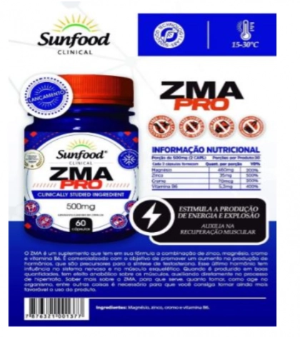 ZMA Pro, 500mg, 60 Capsulas, Sunfood