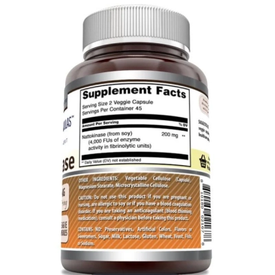 Nattokinase 200mg, 4000FU, Cápsulas, Amazing Formulas