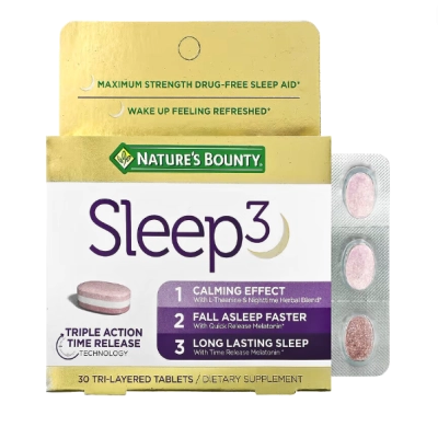 Melatonina 10mg Sleep3, Três Camadas, Tablets Opções, Nature's Bounty