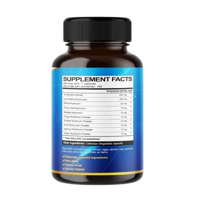 Organic Mushroom Complex 10 em 1, Energia, Foco e Imunidade, 150 Cápsulas, Vegatot