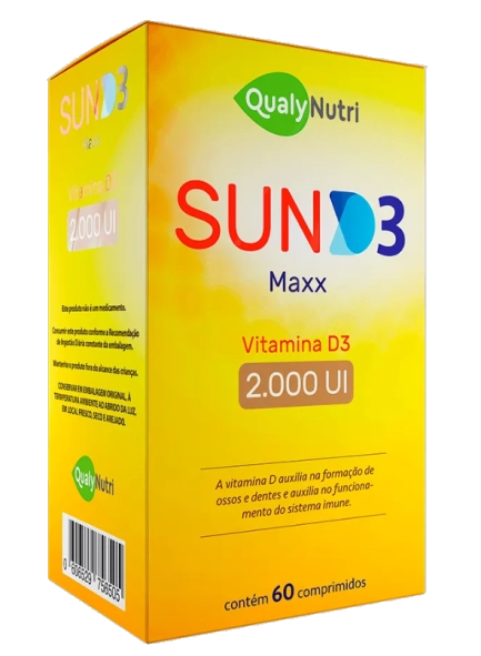 Sund D3 Maxx, Vitamina D3 2000UI, 60 Comprimidos, Qualynutri