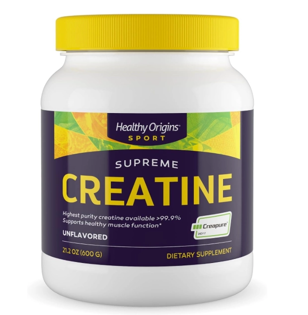 Creatina suprema, 600g em pó, Healthy Origins